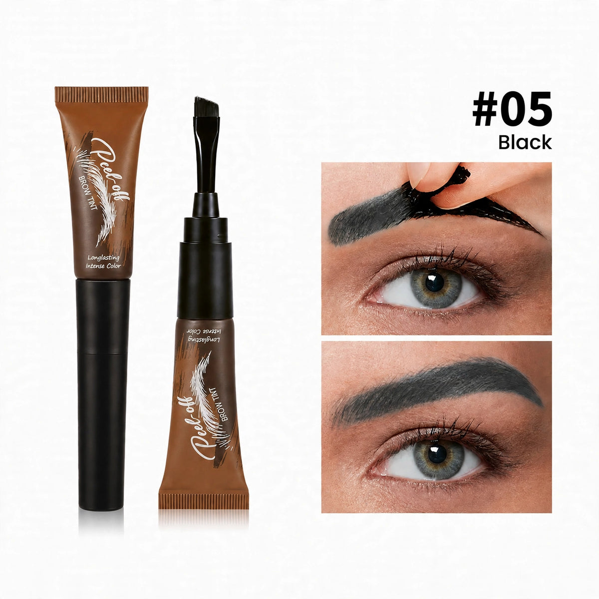5-Shade Peel-Off Brow Tint — Waterproof, Long-Wear Definition