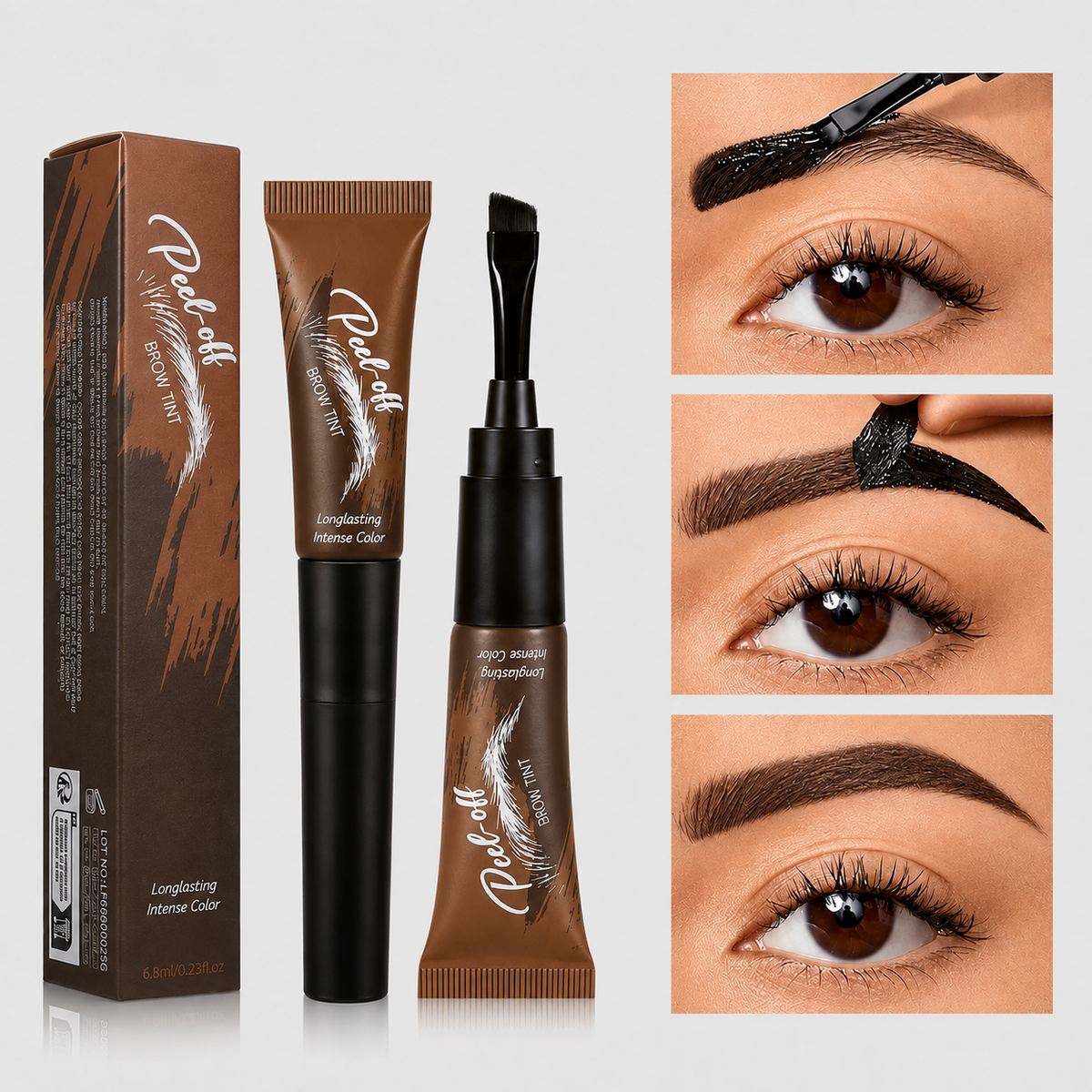 5-Shade Peel-Off Brow Tint — Waterproof, Long-Wear Definition